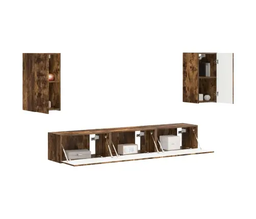 Telerikapi Komplekt 5 Pcs Suitsetatud Tamm Tehispuit