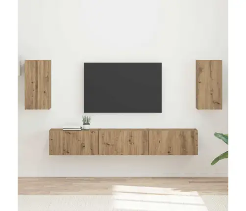 Tv Spintelių Komplektas 5 Pcs Amatininkų Ąžuolas