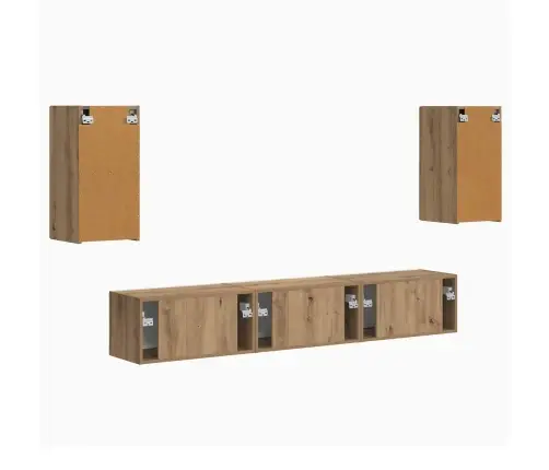 Tv Spintelių Komplektas 5 Pcs Amatininkų Ąžuolas