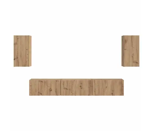 Tv Spintelių Komplektas 5 Pcs Amatininkų Ąžuolas