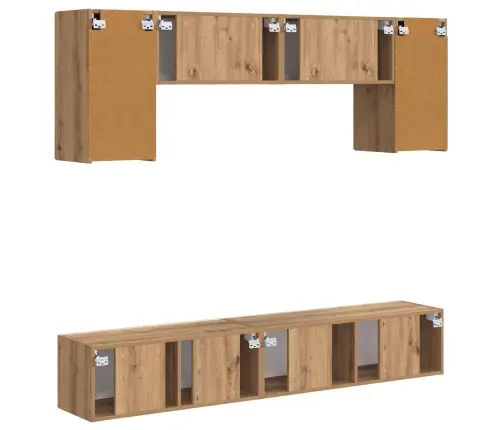 Tv Skapīšu Komplekts 4 Pcs Balts Inženierijas Koks Vidaxl