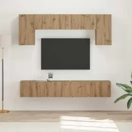 Tv Skapīšu Komplekts 4 Pcs Melna Inženierijas Koks Vidaxl