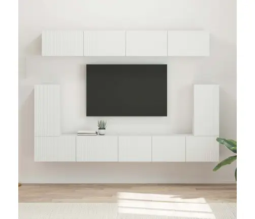 Telerikapi Komplekt Seinale Kinnitatav 5 Pcs Valge Tehispuit