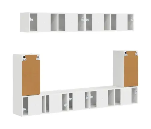 Telerikapi Komplekt Seinale Kinnitatav 5 Pcs Valge Tehispuit