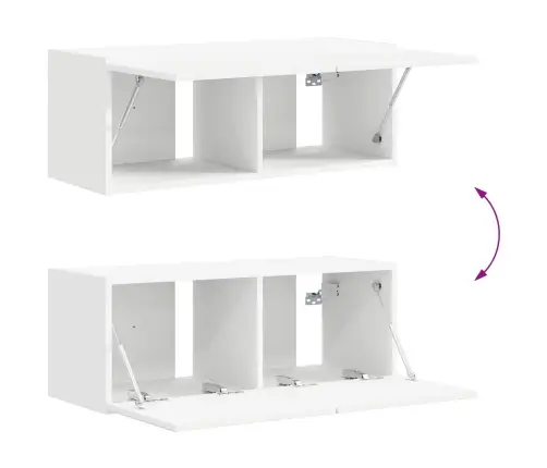 Telerikapi Komplekt Seinale Kinnitatav 5 Pcs Valge Tehispuit