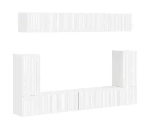 Telerikapi Komplekt Seinale Kinnitatav 5 Pcs Valge Tehispuit