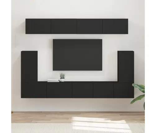 Telerikapi Komplekt Seinale Kinnitatav 5 Pcs Must Tehispuit