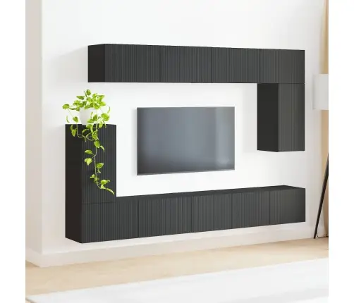 Telerikapi Komplekt Seinale Kinnitatav 5 Pcs Must Tehispuit