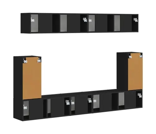 Telerikapi Komplekt Seinale Kinnitatav 5 Pcs Must Tehispuit