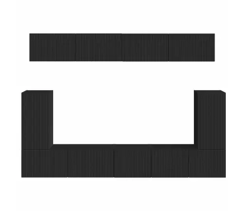 Telerikapi Komplekt Seinale Kinnitatav 5 Pcs Must Tehispuit