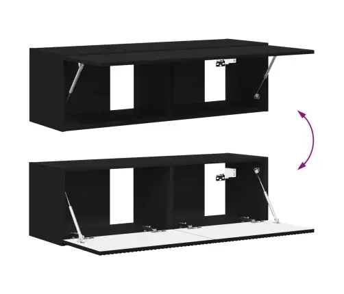 Telerikapi Komplekt Seinale Kinnitatav 5 Pcs Must Tehispuit