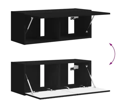 Telerikapi Komplekt Seinale Kinnitatav 5 Pcs Must Tehispuit