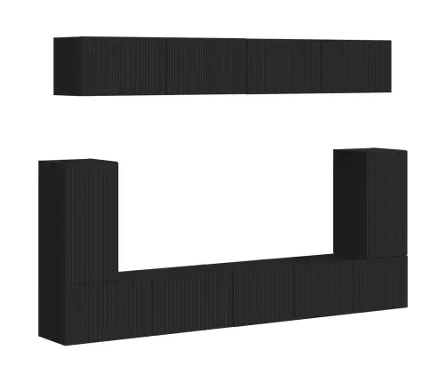 Telerikapi Komplekt Seinale Kinnitatav 5 Pcs Must Tehispuit