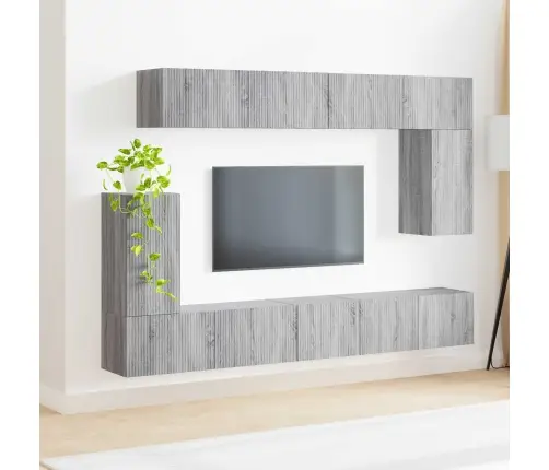 Tv Skapīšu Komplekts 5 Pcs Pelēks Sonoma Inženierijas Koks Vidaxl