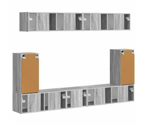 Tv Skapīšu Komplekts 5 Pcs Pelēks Sonoma Inženierijas Koks Vidaxl