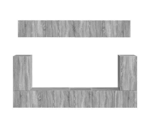 Tv Skapīšu Komplekts 5 Pcs Pelēks Sonoma Inženierijas Koks Vidaxl