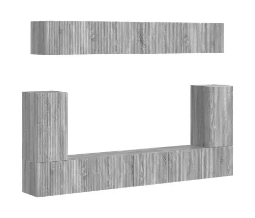 Tv Skapīšu Komplekts 5 Pcs Pelēks Sonoma Inženierijas Koks Vidaxl