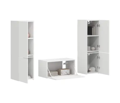 Telerikapi Komplekt 5 Pcs Valge Tehispuit