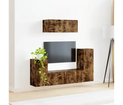 Telerikapi Komplekt 4 Pcs Suitsetatud Tamm Tehispuit