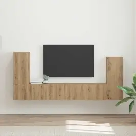 Tv Skapīšu Komplekts 4 Pcs Artisānā Ozols Inženierijas Koks Vidaxl