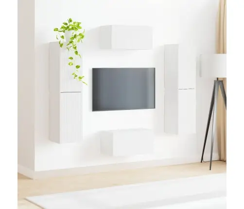 Telerikapi Komplekt 6 Pcs Valge Tehispuit