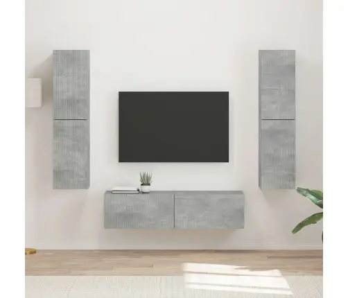 3 Pcs Betona Pelēks Vidaxl