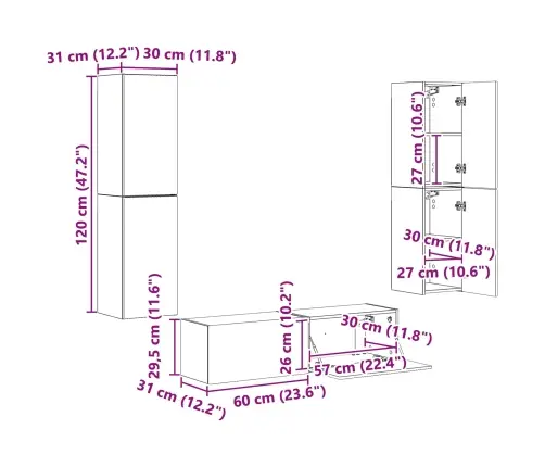 3 Pcs Betona Pelēks Vidaxl