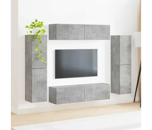 Telerikapi Komplekt 8 Pcs Betoonhall Tehispuit