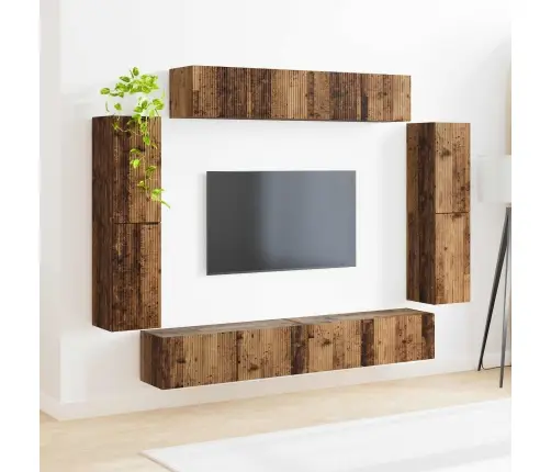 Televizoriaus Spintelė 4 Pcs Senas Medis