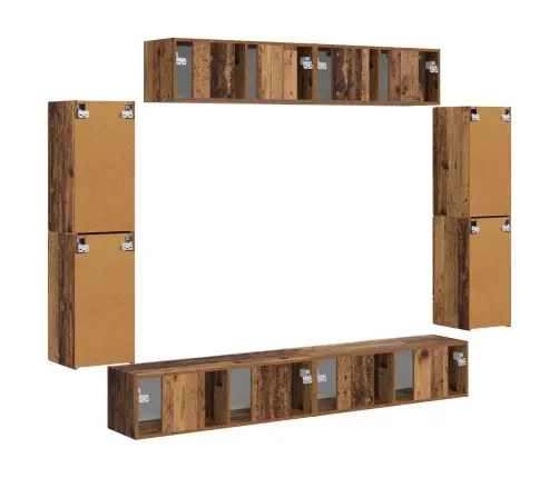 Televizoriaus Spintelė 4 Pcs Senas Medis