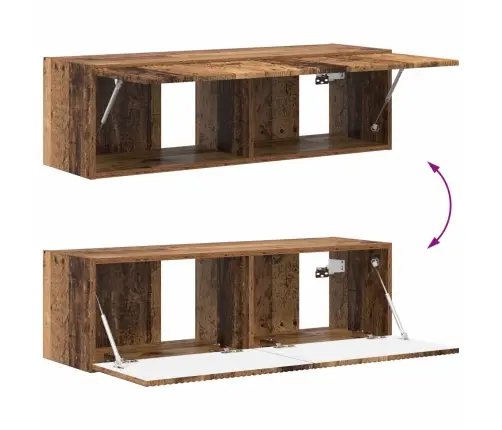 Televizoriaus Spintelė 4 Pcs Senas Medis