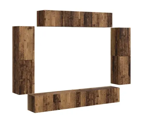 Televizoriaus Spintelė 4 Pcs Senas Medis