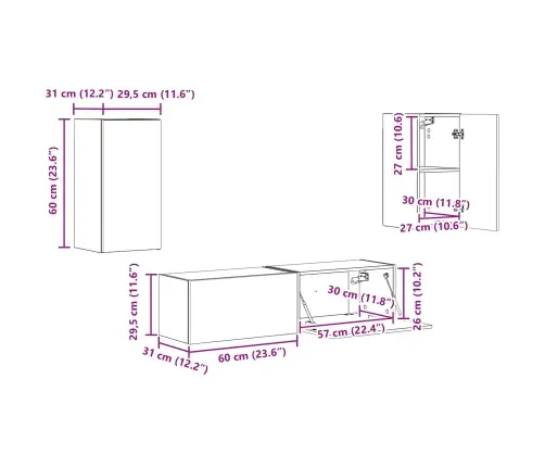 2 Pcs Dūmaka Ozols Vidaxl