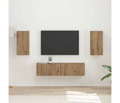 Tv Spintelių Komplektas 4 Pcs Amatininkų Ąžuolas