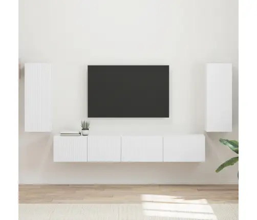 Telerikapi Komplekt 4 Pcs Valge Tehispuit