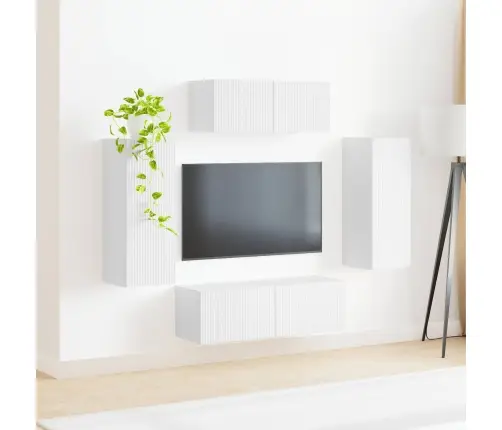 Telerikapi Komplekt 4 Pcs Valge Tehispuit