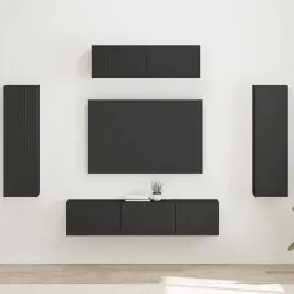 Televizora Skapīša 3 Pcs Melna Vidaxl