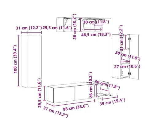 3 Pcs Betona Pelēks Vidaxl