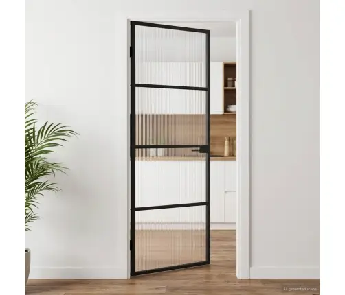 Namų Durys 76 X 201,5 X 3,5 Cm Aliuminis Ir Temperuotas Stiklas