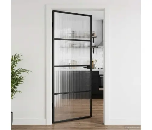 Namų Durys 93 X 201,5 X 3,5 Cm Aliuminis Ir Temperuotas Stiklas