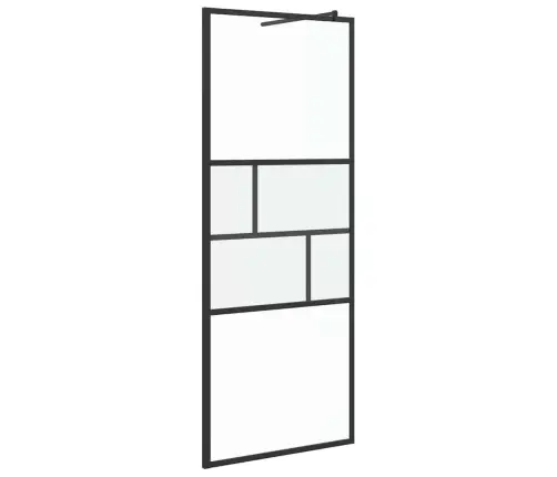 Ieejas Dušas Siena Melna 80 X 195 X 0.5 Cm Stikls Un Alumīnijs Vidaxl