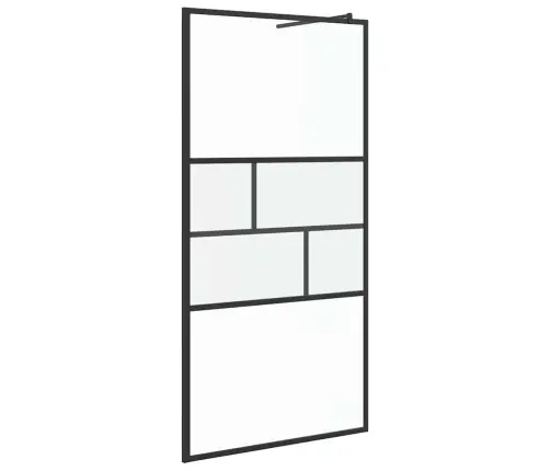 Ieejas Dušas Siena Melna 80 X 195 X 0.5 Cm Stikls Un Alumīnijs Vidaxl