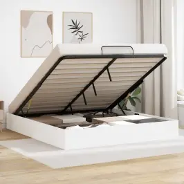 Ottomani Voodiraam Valge 193 X 120 X 25 Cm Saepuruplaat