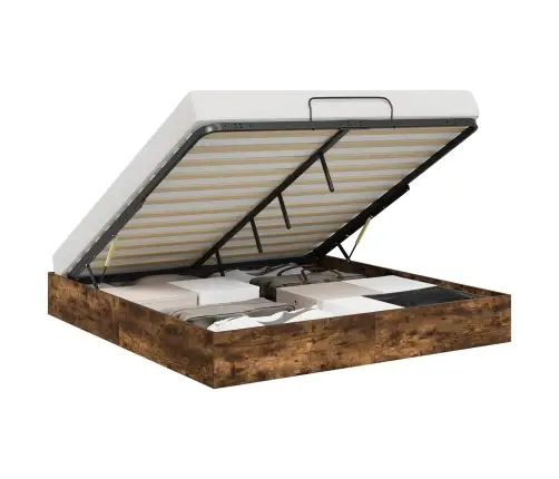 Otomāna Gultas Rāmis Dūmaka Ozols 193 X 120 X 25 Cm Vidaxl