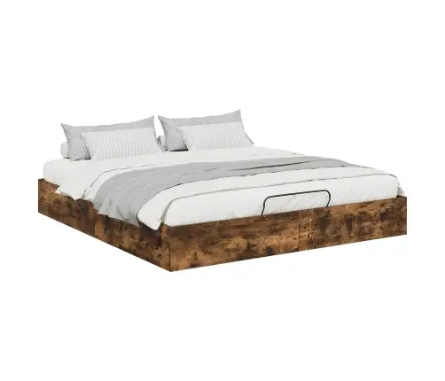 Otomāna Gultas Rāmis Dūmaka Ozols 193 X 120 X 25 Cm Vidaxl