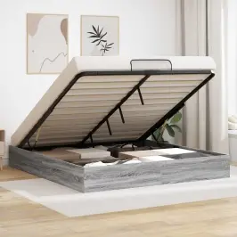 Otomāna Gultas Rāmis Pelēks Sonoma 193 X 120 X 25 Cm Vidaxl