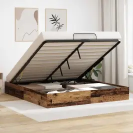 Otomāna Gultas Rāmis Vecs Koks 193 X 120 X 25 Cm Skaidu Plāksne Vidaxl