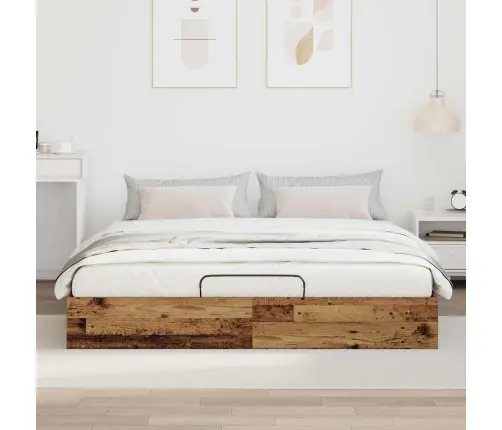 Otomano Lovos Rėmas Su Saugykla Senas Medis 193 X 120 X 25 Cm