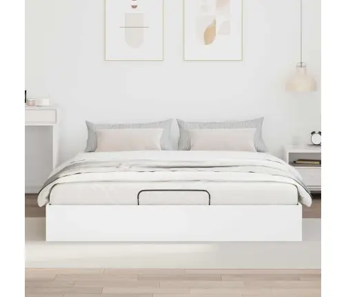 Ottomani Voodiraam Valge 193 X 120 X 25 Cm Saepuruplaat