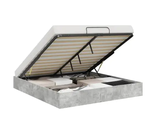 Otomāna Gultas Rāmis Betons 193 X 120 X 25 Cm Skaidu Plāksne Vidaxl